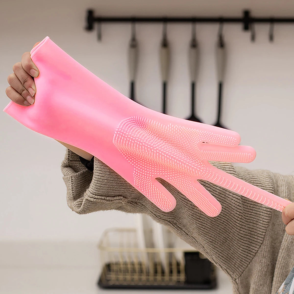 Pet Grooming Cleaning Gloves Dog Cat Bathing Shampoo Glove Scrubber Magic