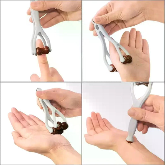 Single Wooden Hand Massager Roller Finger Relaxation