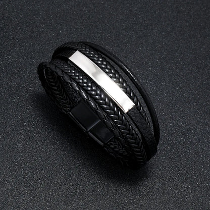 Trendy Leather Bracelets For Men Stainless Steel Bracelet