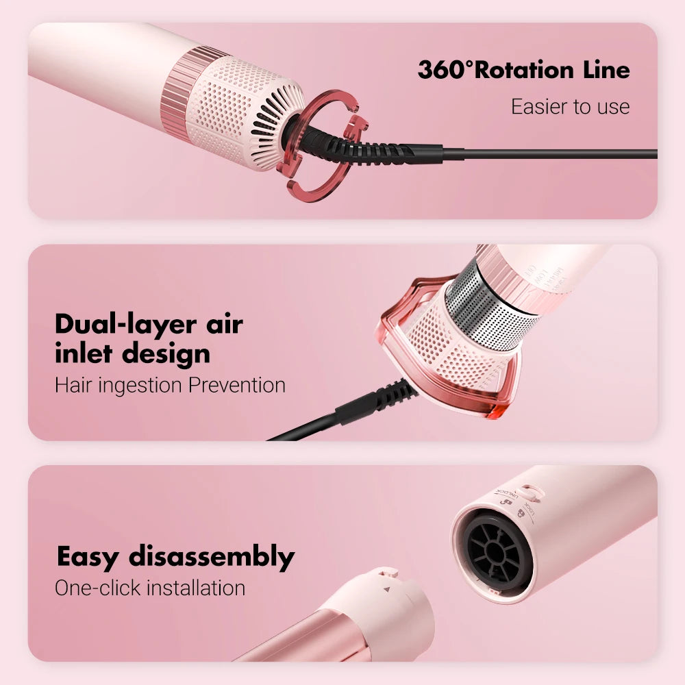 Hair dryer brush detachable 5-in-1 styling and drying system, fast drying,