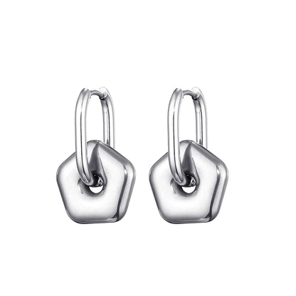 Classic Stainless Steel Heart Star Hoop Earrings For Women