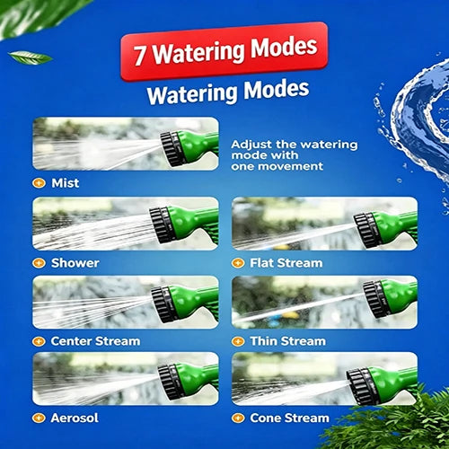 30M/100FT expandable water pipe, magic flexible water pipe with 7 spray modes
