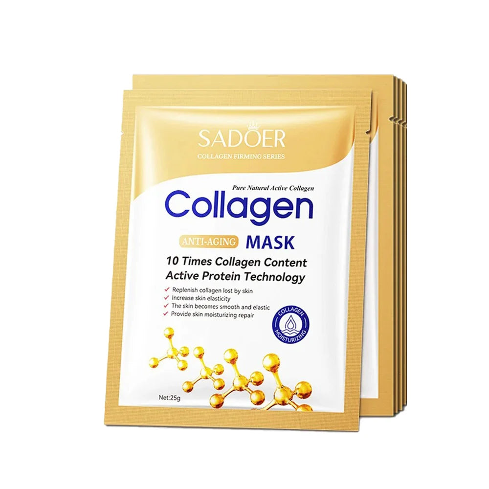 5/10Pcs SADOER Collagen Facial Mask Hydrating Firming Glowing Nourishing