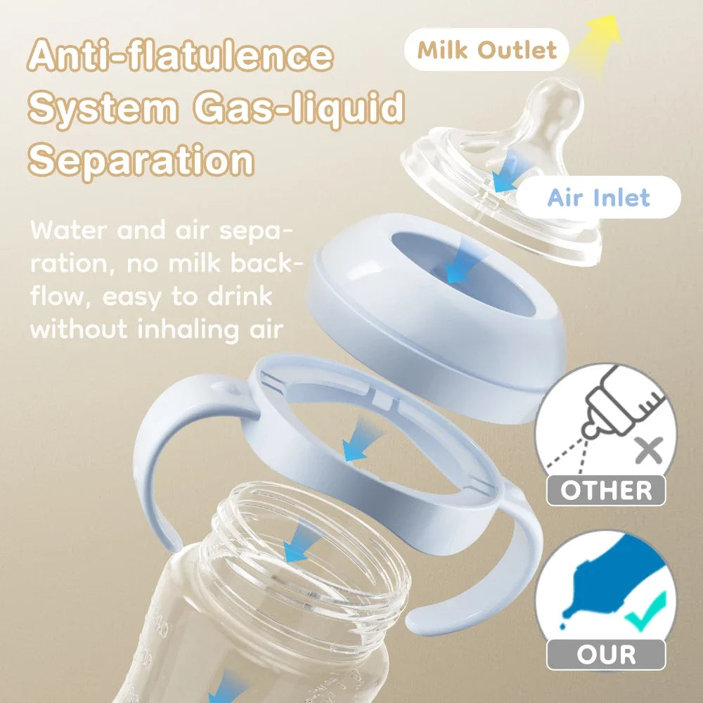 Baby PP Bottle 150/240/330ML Newborn Baby Bottle with Handle Milk