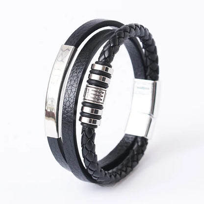 Trendy Leather Bracelets For Men Stainless Steel Bracelet