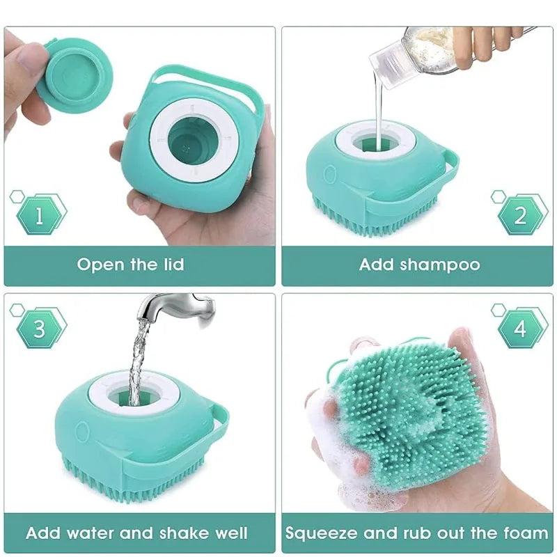 Bath Massage Brush Bathroom Multifunctional Puppy Big Dog Cat Soft Safety Silicone