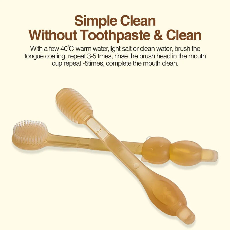 MAMIJOY 3-In-1 Baby Silicone Tongue Brush Infant
