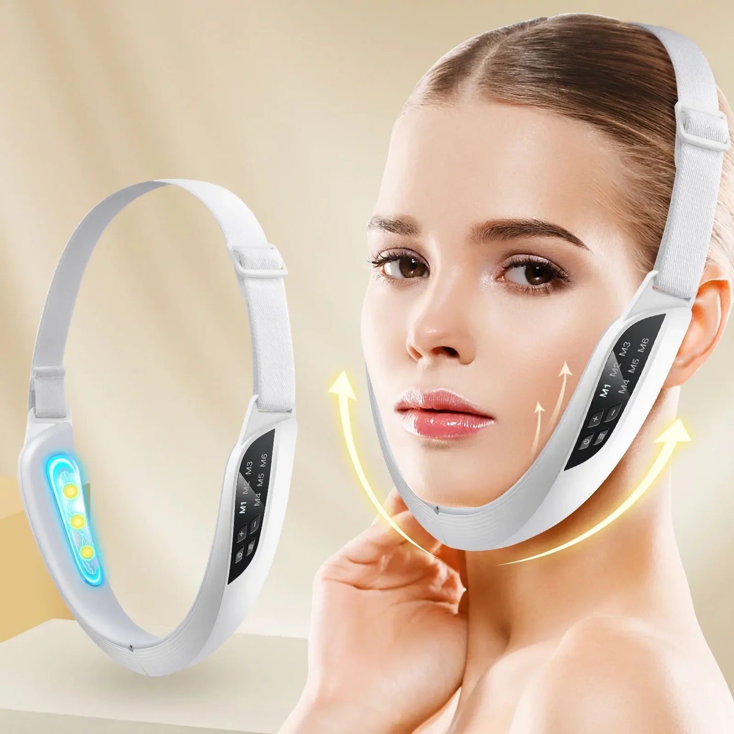 6 Mode 8 Level Vibration Facial Massager for Face Care & Contouring USB Rechargeable