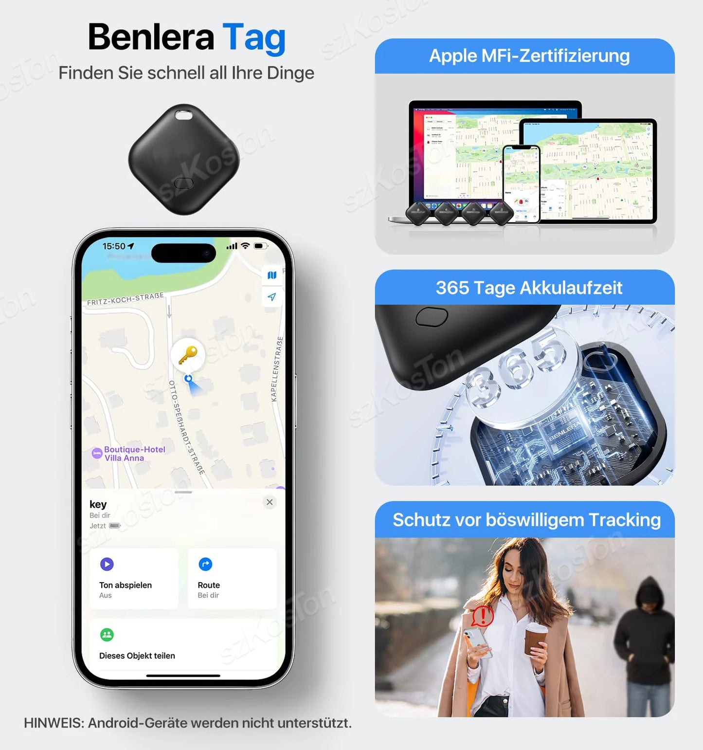Mini GPS Tracker Compatible with iOS Find My APP Dog Cat Locator Child Finder Pet