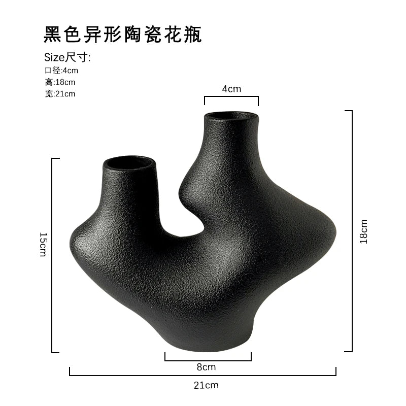 Livetai Wabi-Sabi Ceramic Abstract Sculpture,Handmade Irregular Decorative