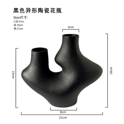 Livetai Wabi-Sabi Ceramic Abstract Sculpture,Handmade Irregular Decorative