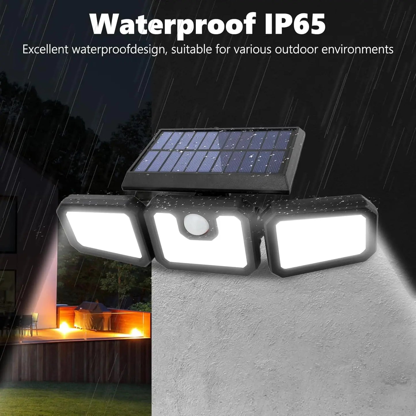 74 LED Solar Security Light with Motion Sensor Solar Floodlight 3 mode