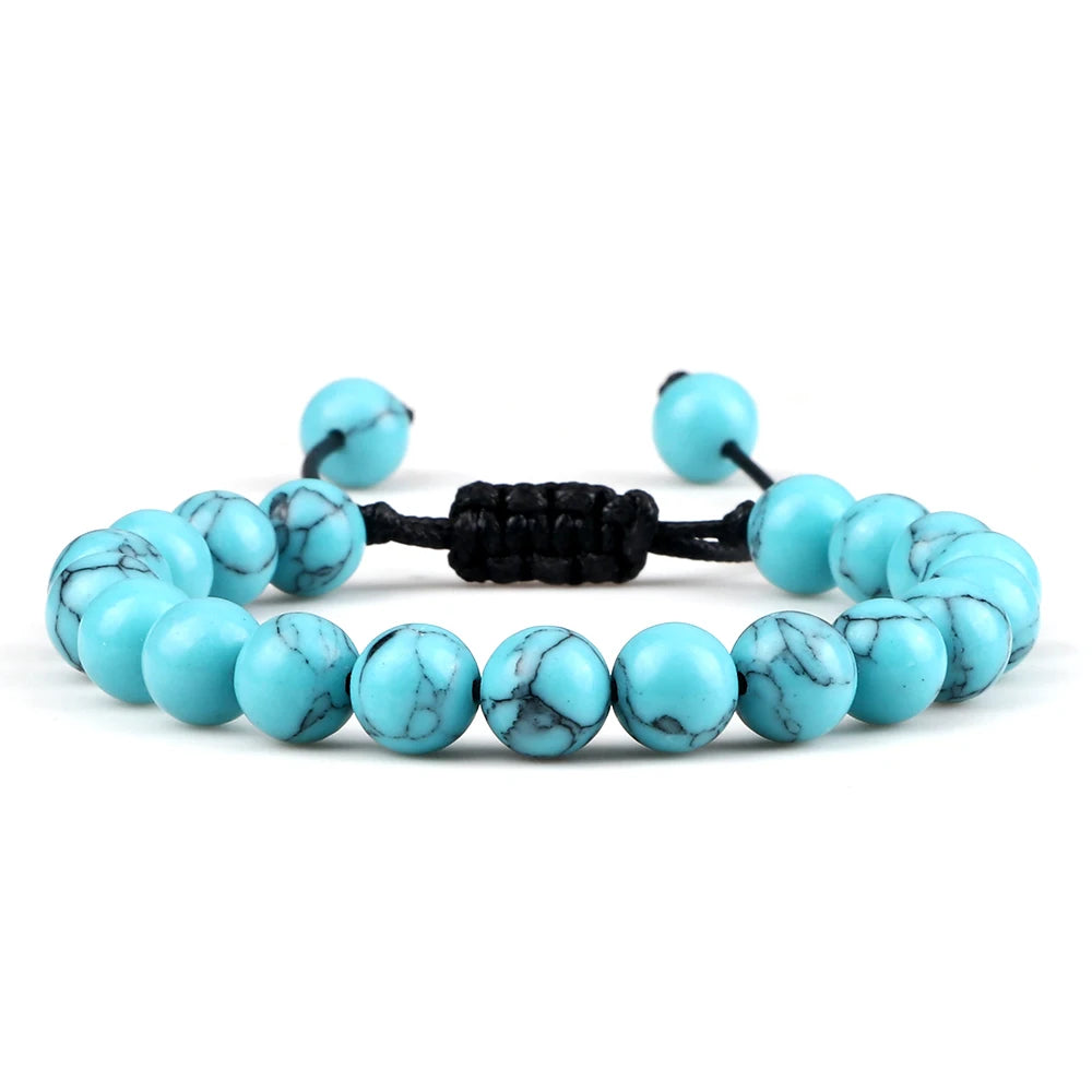 Tiger Eye Stone Beads Bracelet Adjustable Braided Rope Bangles Natural