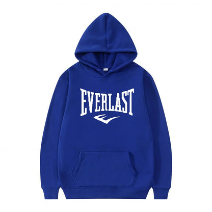 Unisex Everlast Logo Hoodie Gray Casual Sport Style