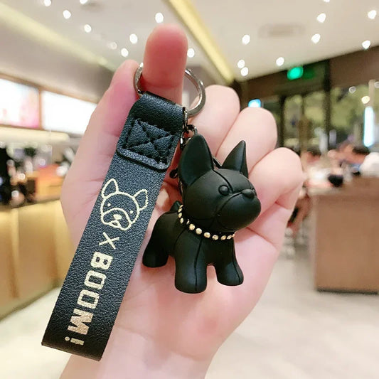 Punk French Bulldog Keychain