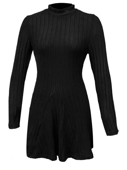 Women's slim fit half high collar waist cinched