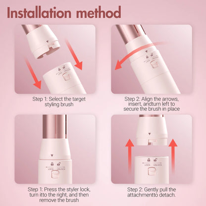 Hair dryer brush detachable 5-in-1 styling and drying system, fast drying,