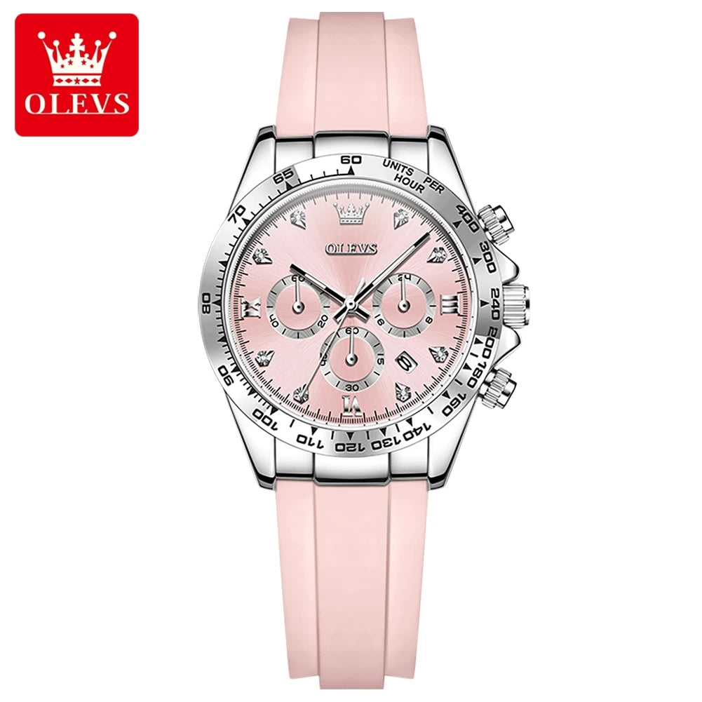 OLEVS 5618 Woman Watch Silicone Strap Luxury Brand