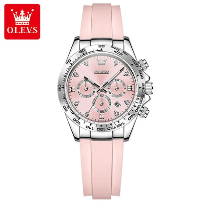 OLEVS 5618 Woman Watch Silicone Strap Luxury Brand