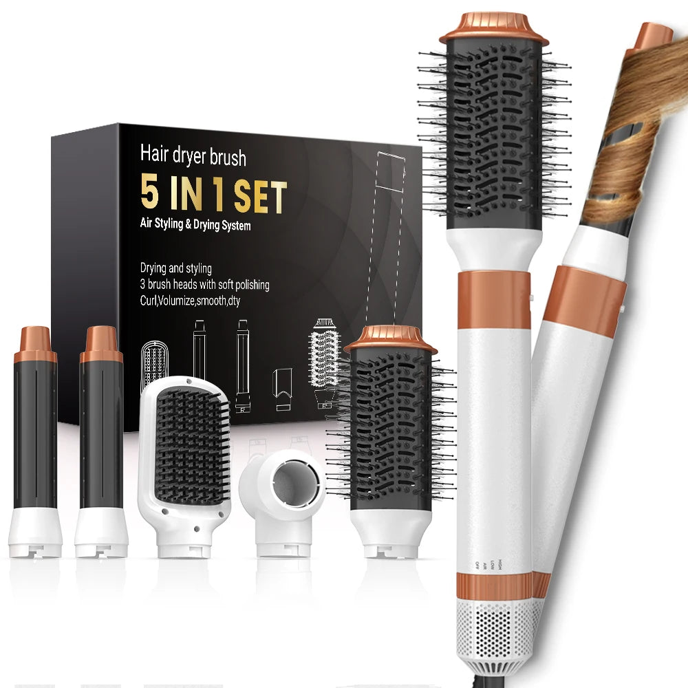 Hair dryer brush detachable 5-in-1 styling and drying system, fast drying,