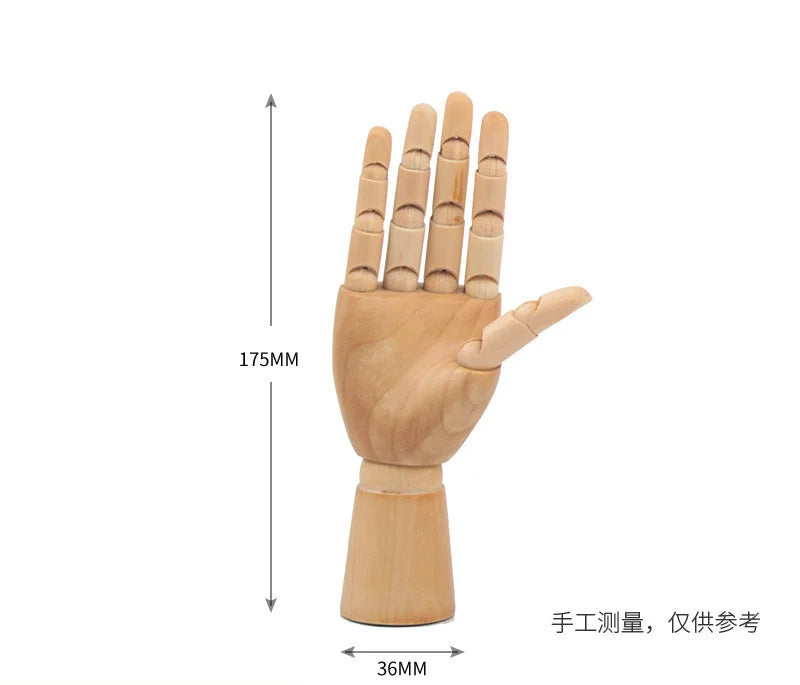 Desktop Room Decoration Wooden Hand Figurines Rotatable Joint  Model Drawing