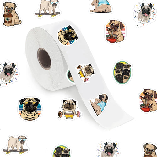 500pcs Pug Pet Animal Cartoon Graffiti Sticker, Aesthetics Decal Self Adhesive