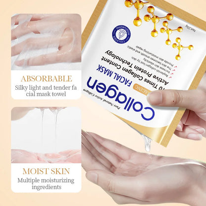 5/10Pcs SADOER Collagen Facial Mask Hydrating Firming Glowing Nourishing