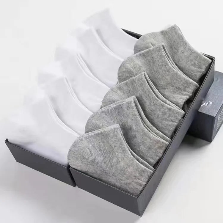 10pairs/Lot Men's Socks Casual Boat Socks Black Business Socks Solid